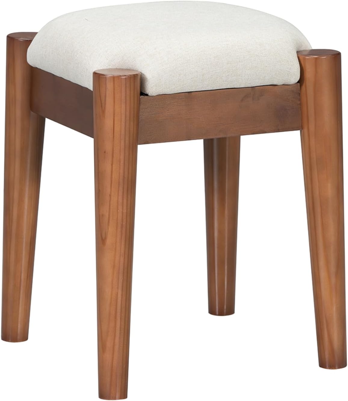 JIVOIT Vanity Table Set with Stool, 39' Retro Bohemian Style Dressing Table 3 Storage Drawers and 1 Rectangular Rattan Drawer, Wooden Makeup Vanity Set for Small Space (Walnut,Vanity Set)