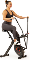 Sunny Health & Fitness Smart Folding X-Bike, Portable Compact Exercise Bike for Indoor Cycling Workout, Home Cardio Training Machine, Free SunnyFit App Bluetooth Connect