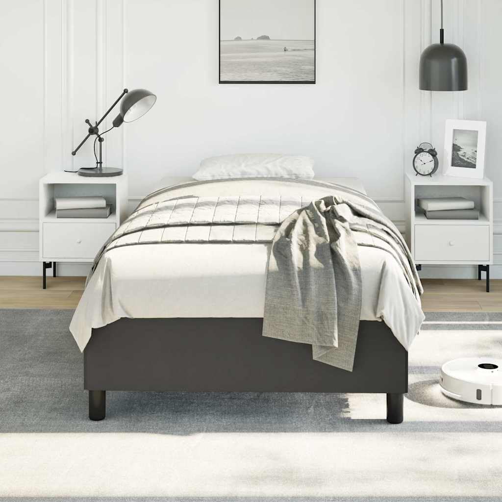 Twin XL Faux Leather Bed Frame with Engineered Wood Support, Black Upholstered Platform Bed for Compact Spaces, Easy Assembly and Low Maintenance