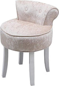 vanity stool makeup bench Vanity Benches Chair Padded Lounge Makeup Stool Fan Back Dressing Chair Piano Stool Cushioned Stool With Solid Wood Legs, Sitting 44cm / 17.32 Inch ( Color : Ice 1 )