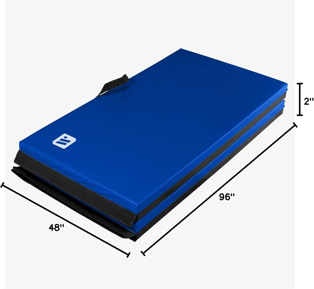We Sell Mats - 4 ft x 8 ft x 2 in Premium Personal Fitness & Exercise Mat for Home Workout - Lightweight and Folds for Carrying – All Purpose Home Gym Mat – Thick Mat for Yoga, Pilates, Stretches
