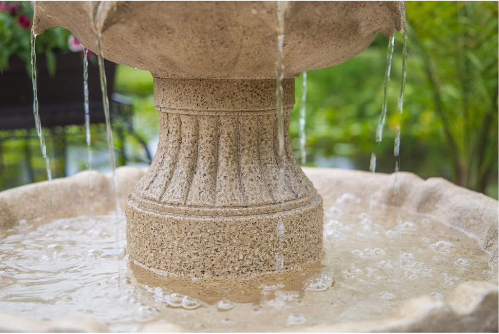 Kenroy Home 51009SNDST Frost Outdoor Solar Floor Fountain with Tan Finish, Traditional Style, 44' Height, 22' Width, 22' Depth