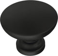 Franklin Brass - Fulton Matte Black Round Cabinet Knobs 1-3/16' Easy Install, Durable Hardware for Drawers, Dresser, Kitchen Cabinet Doors, and Furniture 10 Count (Pack of 6)