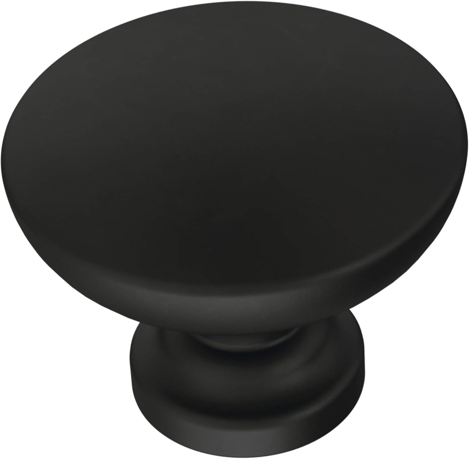 Franklin Brass - Fulton Matte Black Round Cabinet Knobs 1-3/16' Easy Install, Durable Hardware for Drawers, Dresser, Kitchen Cabinet Doors, and Furniture 10 Count (Pack of 6)
