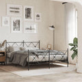 King Size Metal Bed Frame with Headboard and Footboard, Sturdy Steel Construction, Black Powder Coated Finish, Traditional Rectangular Design for Bedroom, Underbed Storage