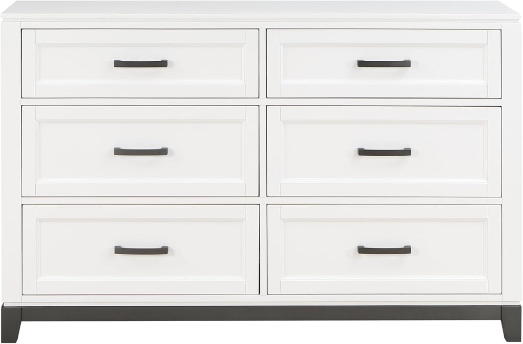 Transitional Bedroom King Size 4-Pieces Set Platform Bed Footboard Drawers White Finish Furniture