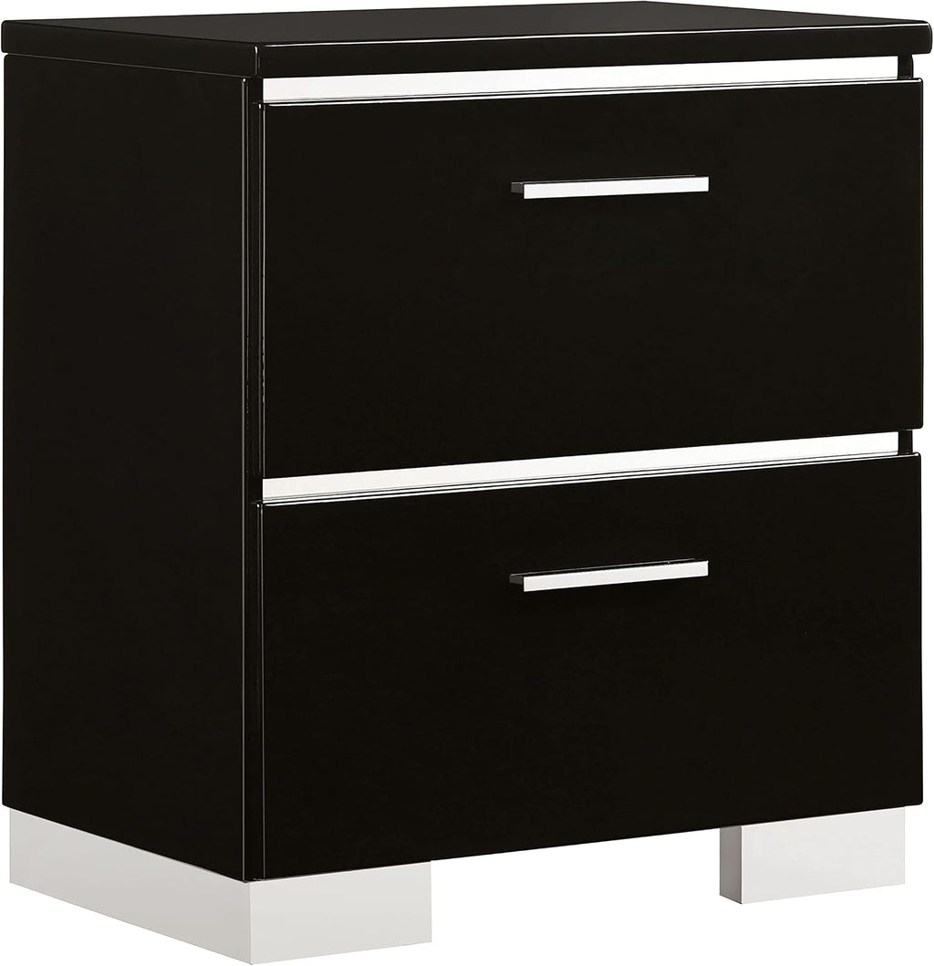 HOMES: Inside + Out Linsey Contemporary Wood 4-Piece King Bedroom Set, Box Spring Required, Black