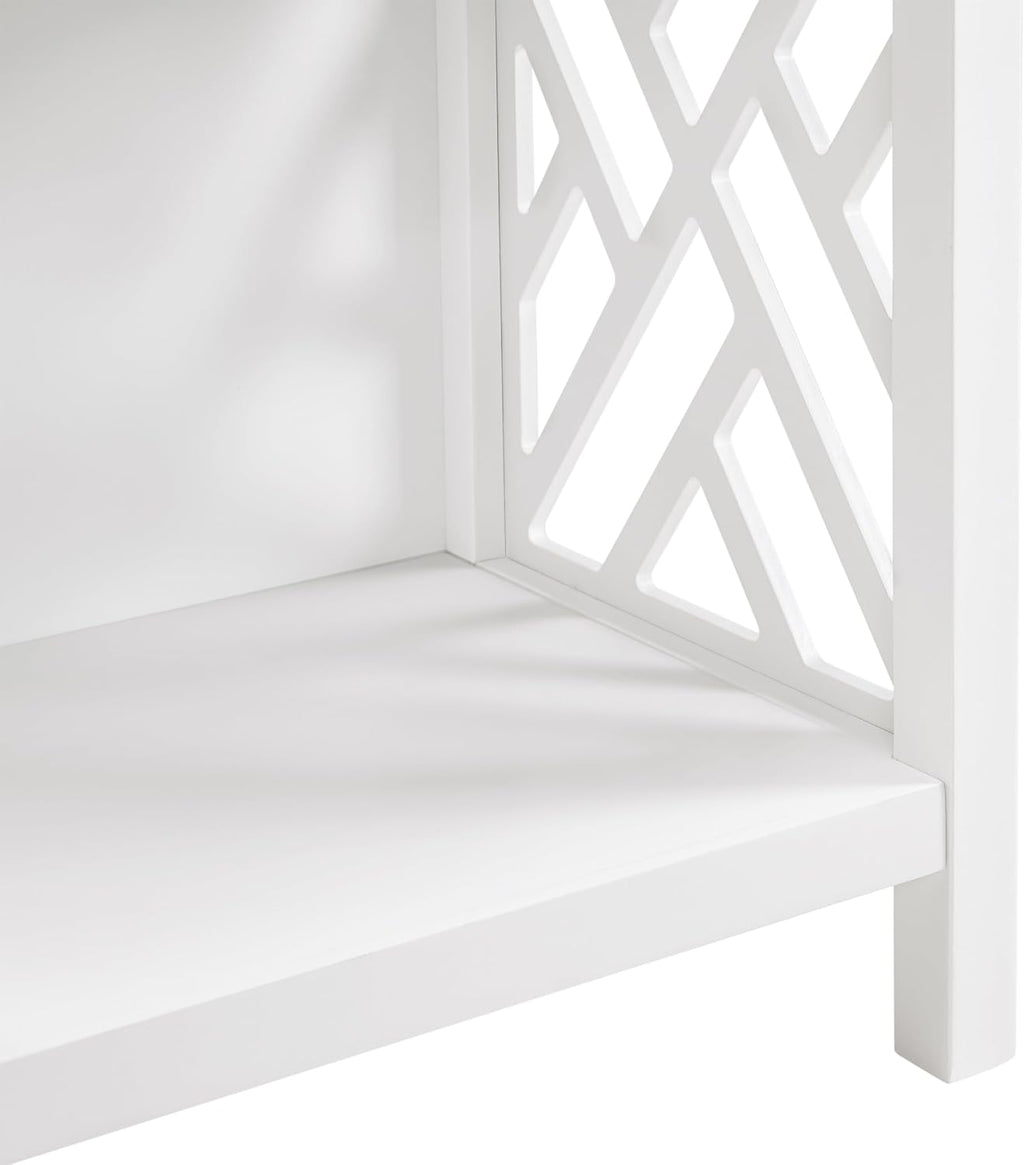 Coventry Bench with Cushion - Pine Wood Bench for Entryway or Bathroom Storage - Use as Shoe Rack, Vanity Chair and More (White)
