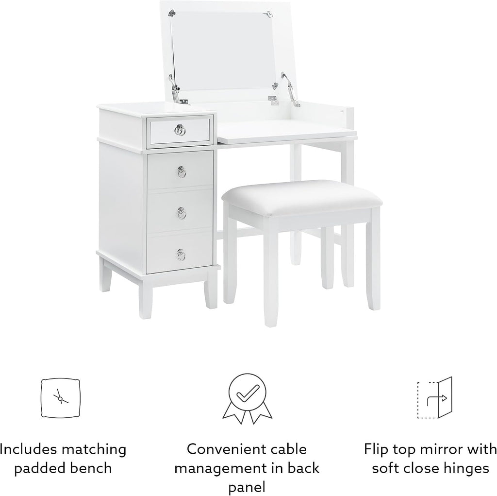 Linon Vanity Set, White