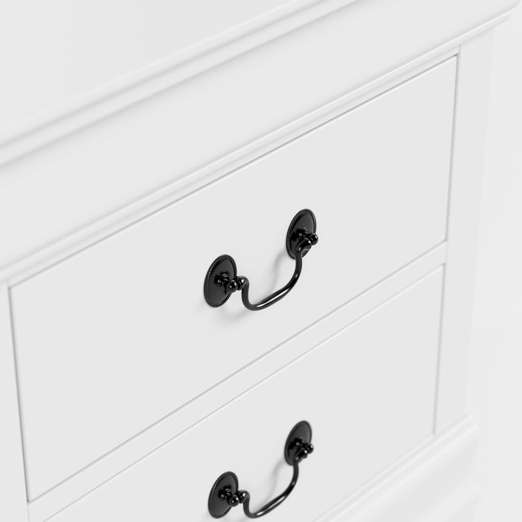 Furniture of America Arabella Traditional Solid Wood 3 Piece Bedroom Set, King Bed Frame and Nightstands Set of 2, Chic Sleigh Design Bedframe with Headboard and Footboard, Box Spring Needed, White
