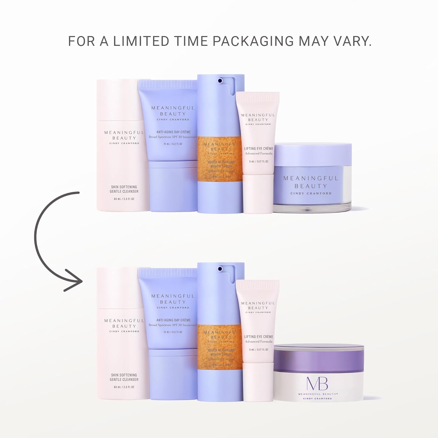 Meaningful Beauty Essentials Skincare System Advanced Formula Starter Kit, with Melon Super Antioxidants, Includes Youth Activating Melon Serum, Day Creme & Eye Cream for Younger-Looking Skin