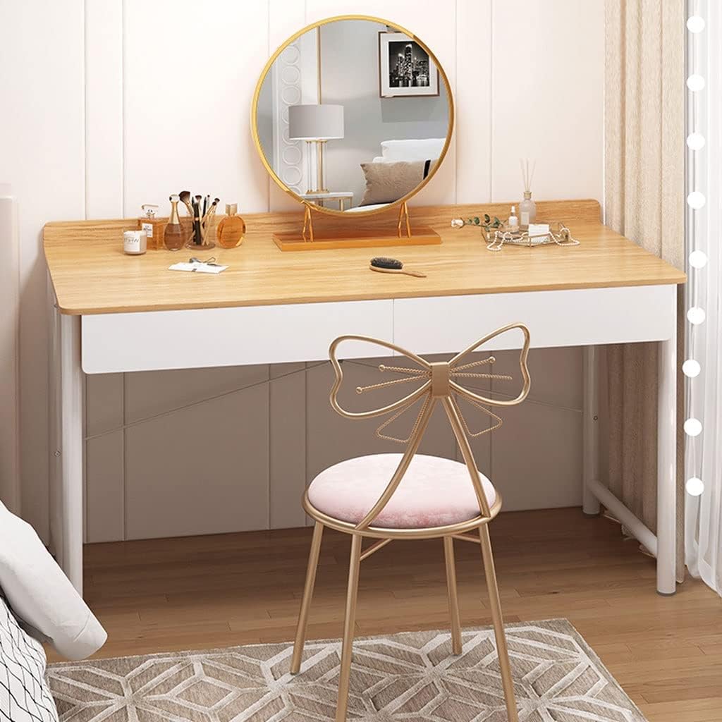 Vanity Benches Vanity Set Dressing Table with Mirror with 2large Drawers Ladies Or Girls Dresser (Color : A, Size : 80x50x81 cm)