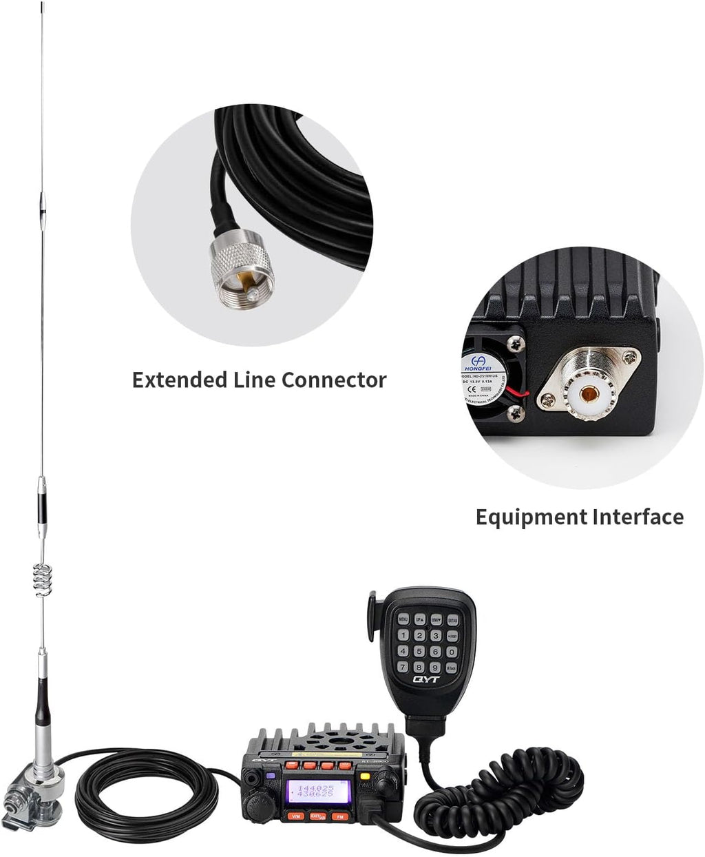 QYT KT-8900 25W GMRS Mobile Radio & Base Station,Long Range Two-Way Radio with NOAA Weather Scan & Alert,SG7200 Dual Band Vehicle Mobile Ham Radio Antenna,144-148MHz/430-440MHz
