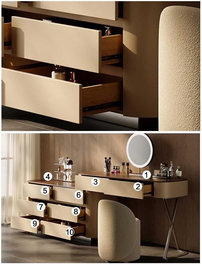 Makeup Vanity Dressing Table with Cabinet Corner Dressing Table Home Bedroom Dressing Table Wooden Vanity