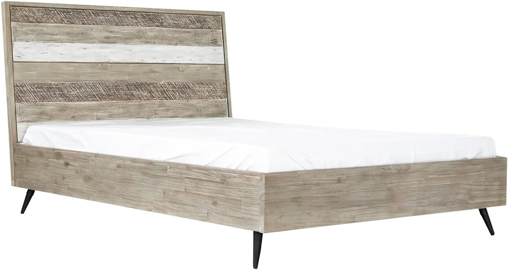 Armen Living Bridges 3 Piece King Bedroom Set in Two-Tone Acacia Wood