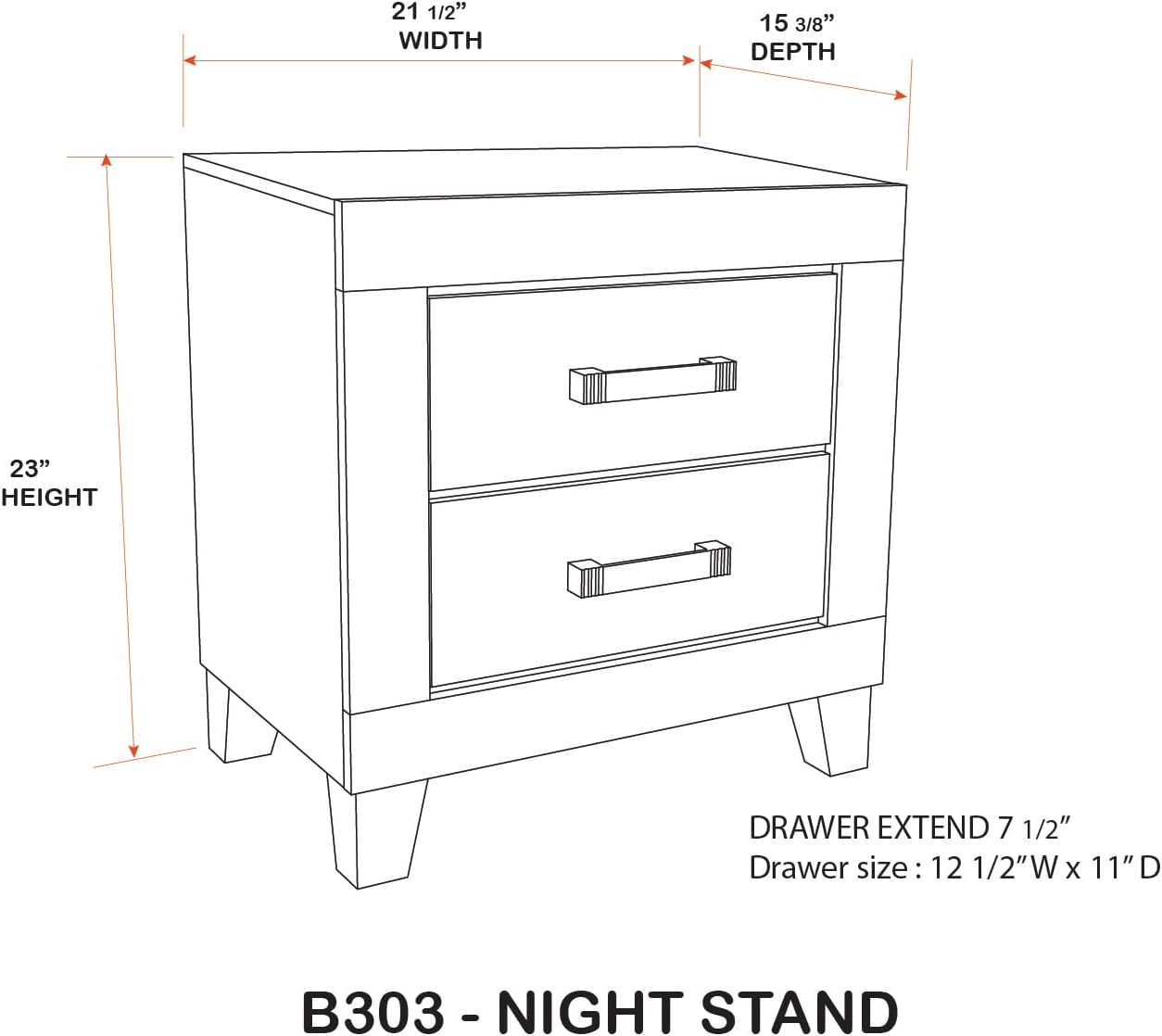 Kings Brand Furniture 2-Piece Antique Natural Bedroom Set – King Size Wood Bed Frame and Nightstand