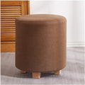 BTZHY Vanity Chair,Foot Stool Ottoman Sofa Stool Shoe Bench Makeup Stool Round Fabric Footstool Small Foot Rest Solid Wood Living Room，2 Sizes，8 Colors