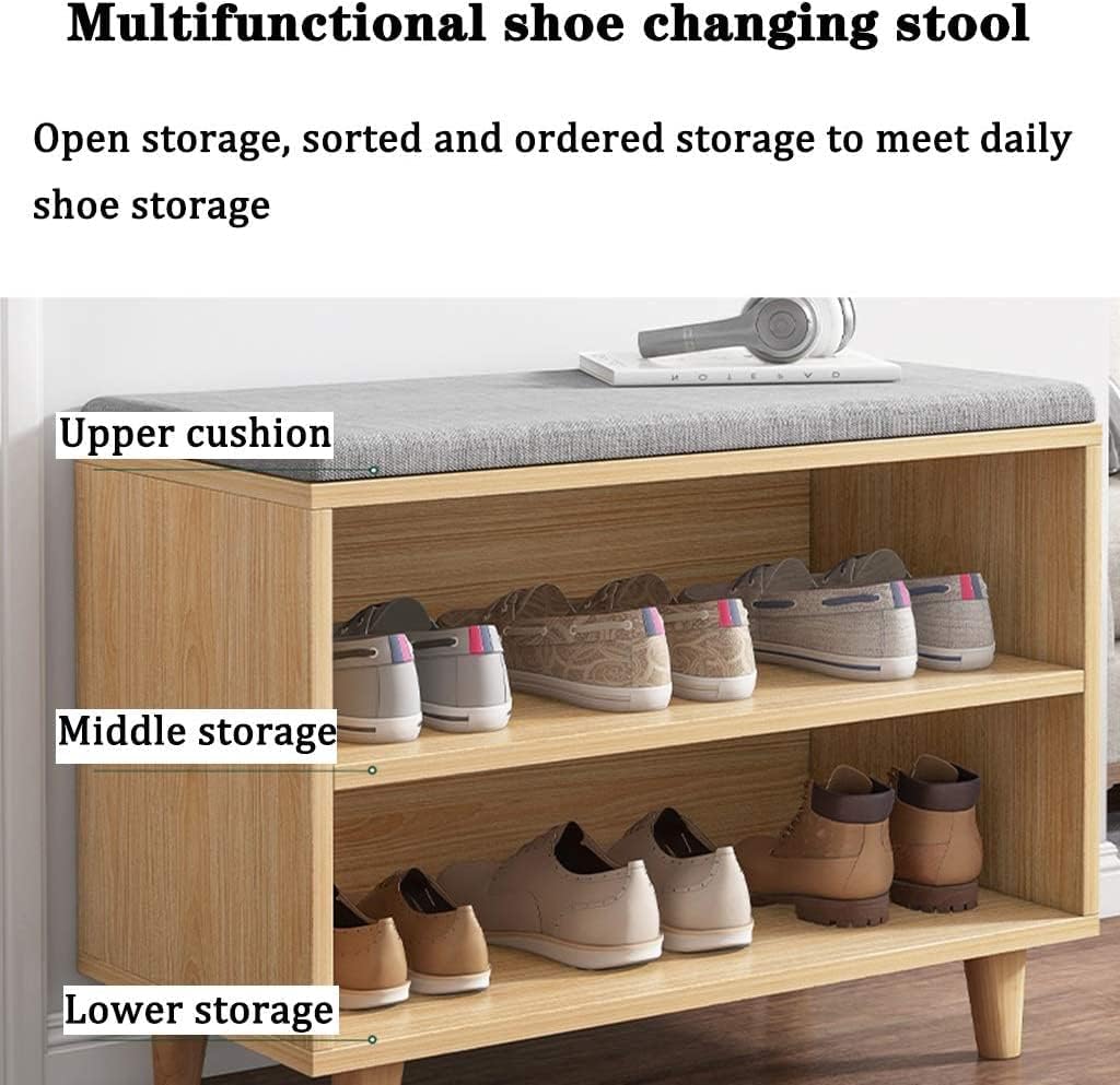 Entryway Shoe Bench Storage Bench End of Bed Bench Shoe Bench Rack with Seat Porch Corner, Small Shoe Changing Stool Home Bedroom Multifunctional Double-Layer Storage Shoe Cabinet (Size : 6