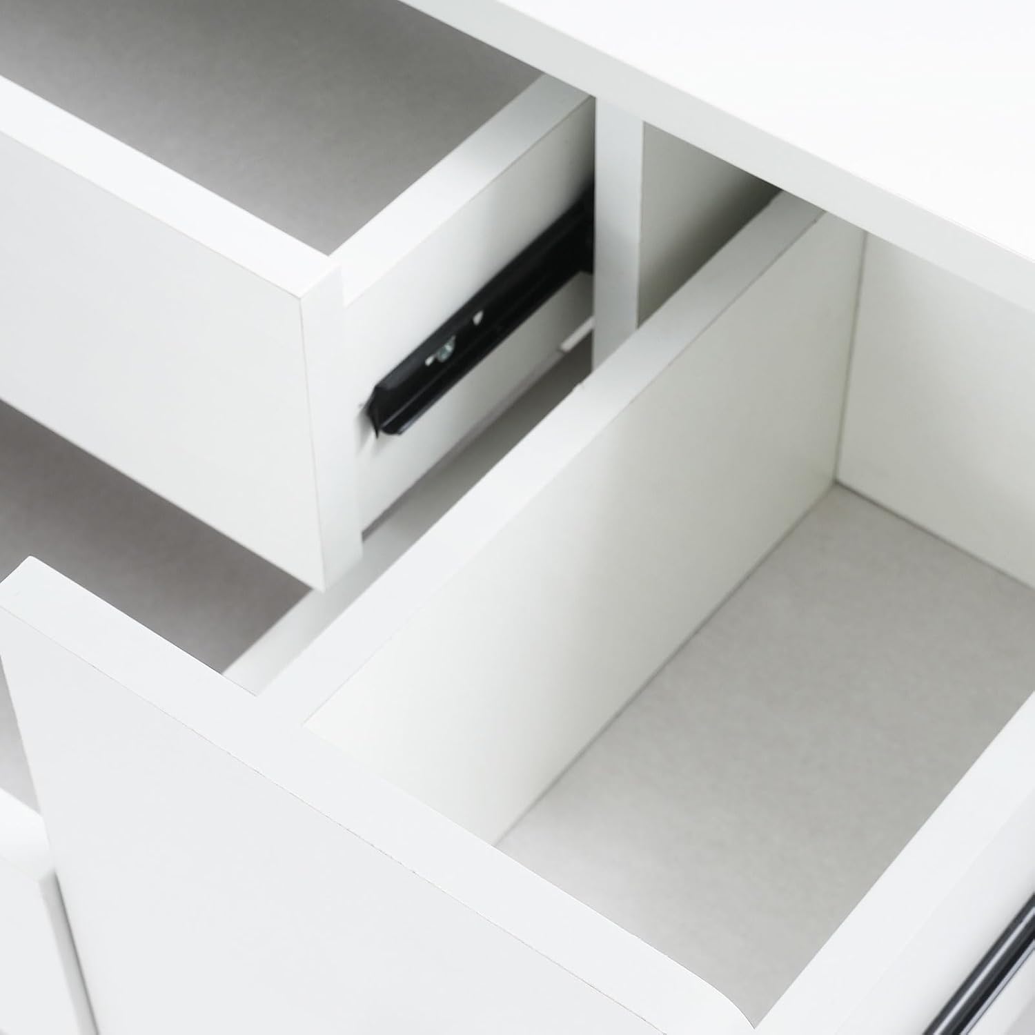 Vanity Desk,Makeup Vanity Desk with 4 Drawers,Storage Bench,Makeup Vanity Table for Compact Space,The Soft with The Soft Stool,Dressing Table for Homes,Apartments (Creamy White)