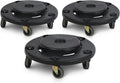 PLASTIC PRINCE Trash Can Dolly with Wheels Black Garbage Can Wheels Transports 20 Gallon 32 Gallon 44 Gallon and 55 Gallon Brute Trash Can Dolly for Restaurants Offices Commercial Environments, 3 Pack