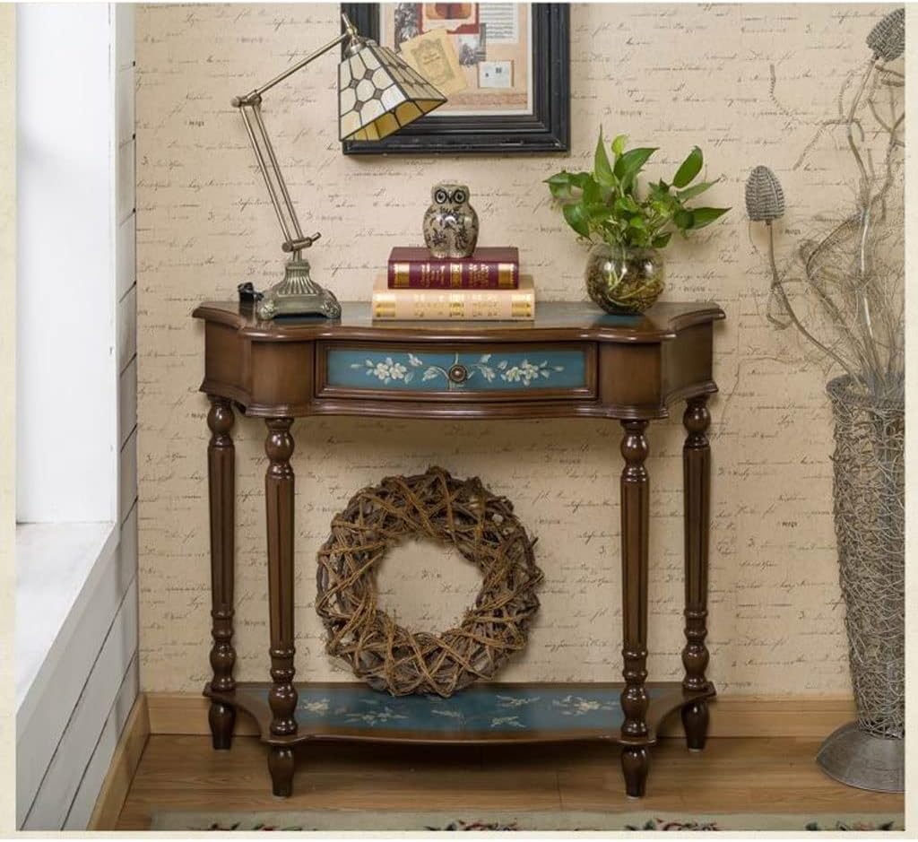Vanity Benches Entrance Table Retro Entry Table Living Room Side Table Bedroom Small Dressing Table Women's Vanity Table (Color : A)