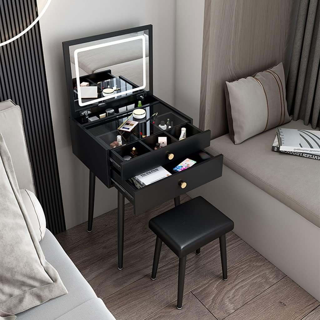Vanity Benches Vanity Table Set Flip Dresser Modern Minimalist Small Dresser for Bedroom Ladies Fashion Dresser Dresser with Drawers (Color : A, Size : L50cm)