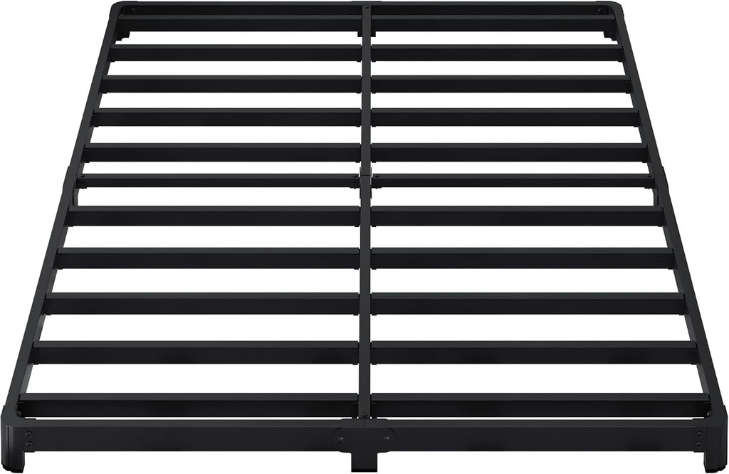 Likelalaso 3 inch Low King Size Bed Frame with Rounded Corner, Heavy Duty Metal, Easy Assembly, Noise Free, Black