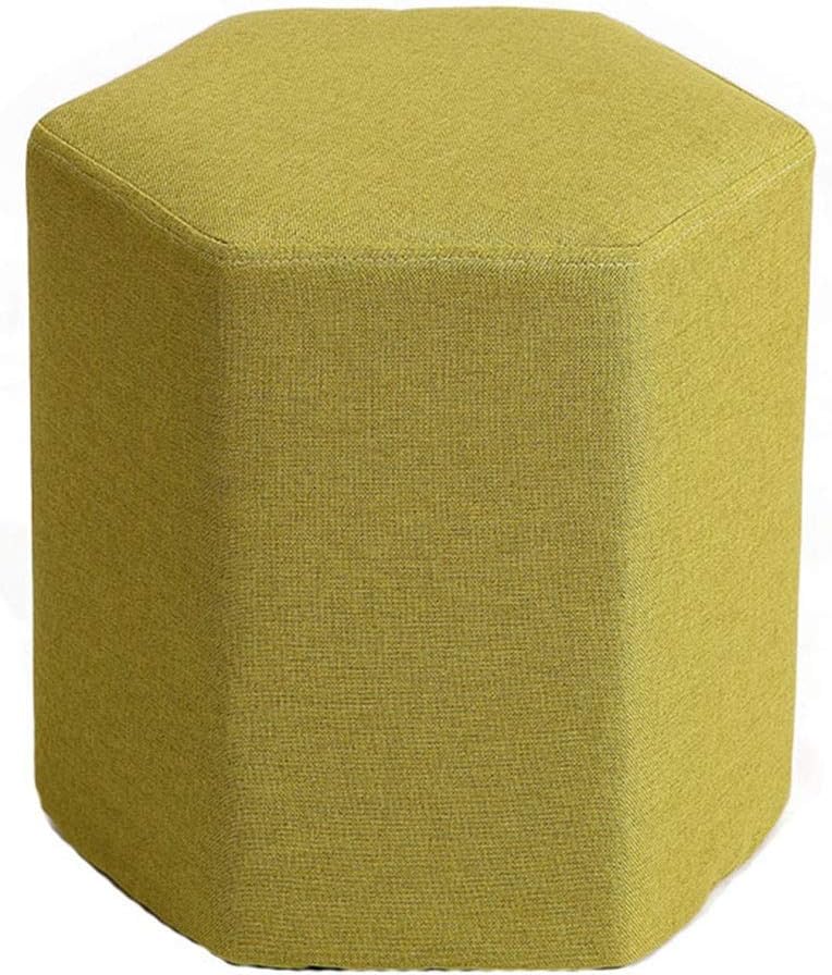 BTZHY Vanity Chair,Foot Stool Ottoman Change Shoe Bench Makeup Stool Rainbow Fabric Footstool Hexagon Upholstered Stools Foot Rest Wood Living Room ，13 Colors