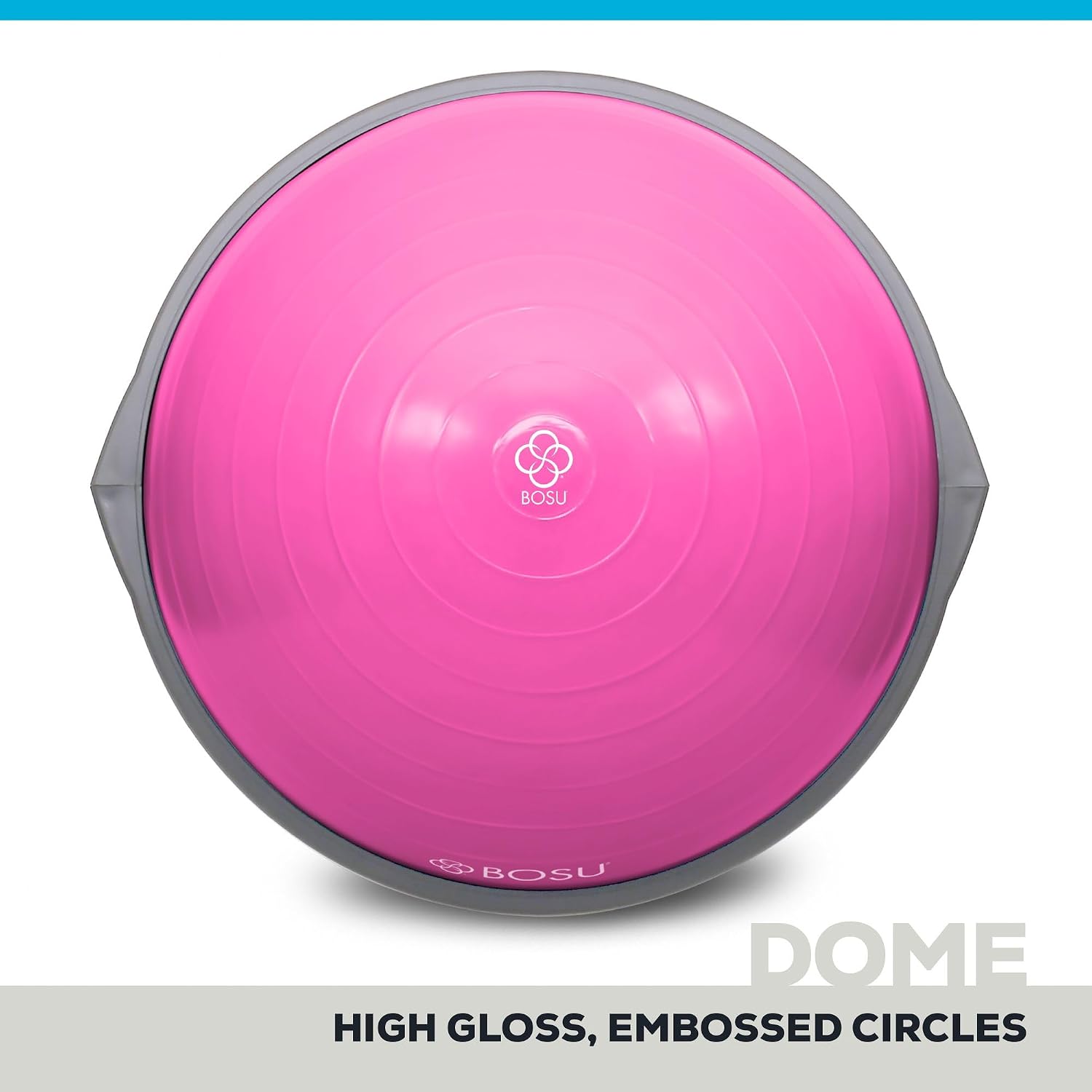 Bosu Balance Ball Exercise Trainer, Home Gym Equipment w/Guided Workouts & Pump, 26' Inflatable Fitness Platform for Strength Training, Standing, Balancing, and Core Workout