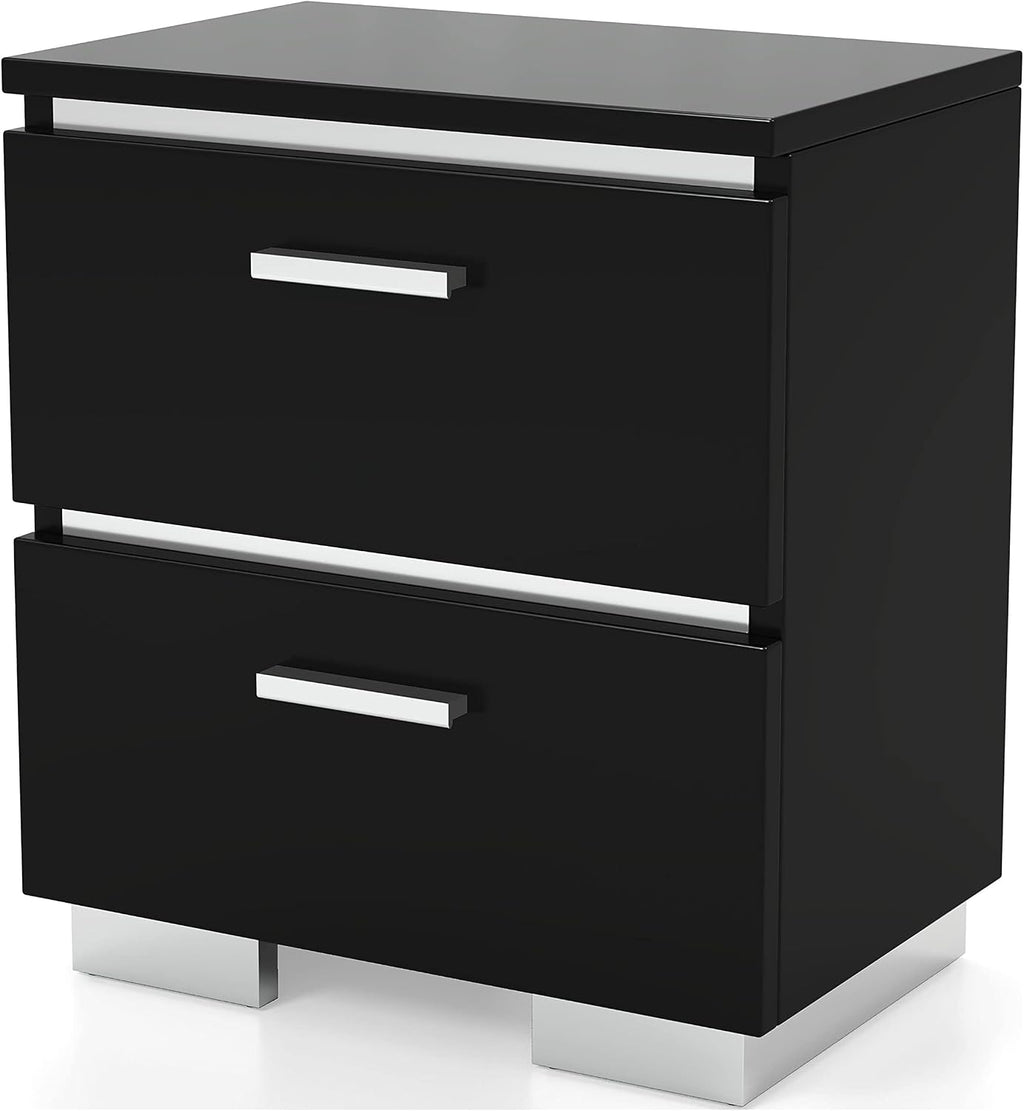 HOMES: Inside + Out Linsey Contemporary Wood 3-Piece King Bedroom Set, Box Spring Required, Black