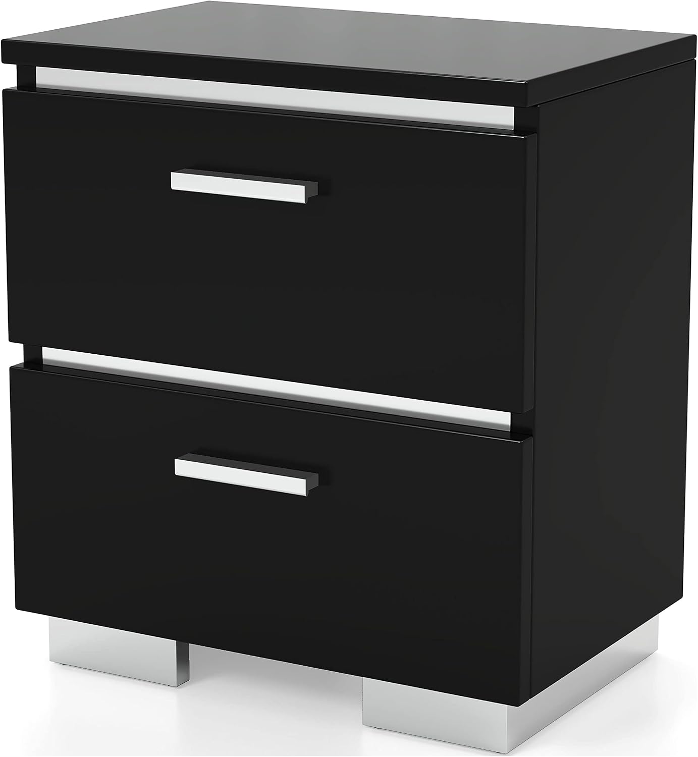 HOMES: Inside + Out Linsey Contemporary Wood 3-Piece King Bedroom Set, Box Spring Required, Black