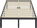 ZIYOO Full Size Bed Frame, 16 inch Tall, 3 Inches Wide Wood Slats with 3500 Pounds Support, No Box Spring Needed, Heavy Duty Metal Platform for Foam Mattress Foundation, Easy Assembly, Noise Free