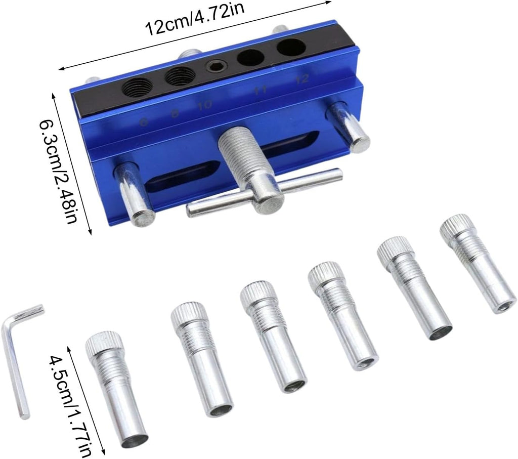 Centering Doweling Jig Kits Drill Jig for Straight Holes Biscuit Joiner Set with 6 Drill Guide Bushings Adjustable