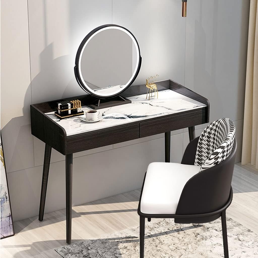 Vanity Benches Vanity Table Set with Lighted Mirror Modern Dressing Table for Bedroom Women Fashion Dressing Table Dresser with Drawers (Color : A)