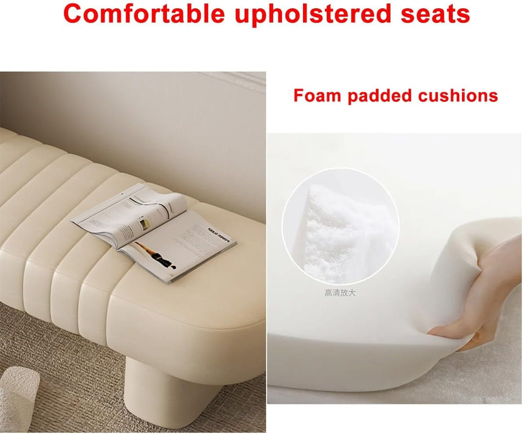 LEIYTFE Nordic Hallway Ottoman Change Shoe Bench End of Bed Bench Comfy Upholstered Seat,Clothing Store Bench Indoor Corner Bench Modern Living Room Ottoman (Color : Orange, Size : 100CM)