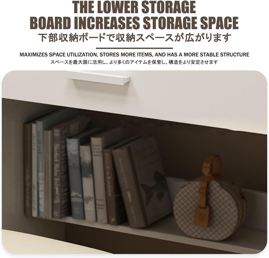 Makeup Desk，Vanity Table Set ，Vanity Benches，Set Cosmetics Dresser，Cabinets Vanity Table for Storing Items，Suitable for Small Spaces, Bedrooms, Dressing Rooms, Etc.(80 * 40 * 132cm)