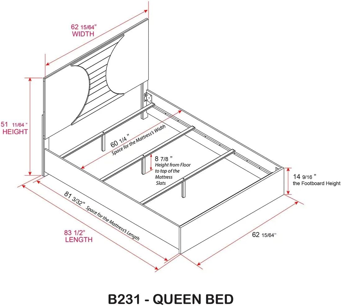 KB Designs - 4-Piece Bedroom Set, Dresser with Mirror, Chest and Nightstand, Modern White and Gold Furniture with LED Headboard and Contemporary Storage Features, Queen Size