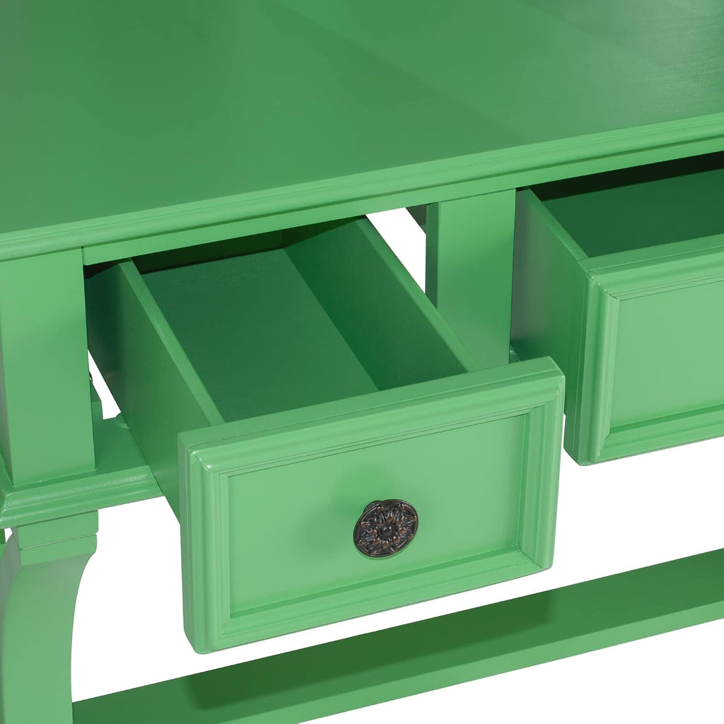 Poundex Bobkona Edna Vanity Set with Stool, Apple Green