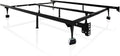 MALOUF Heavy Duty 9-Leg Adjustable Metal Bed Frame with Center Support and Rug Rollers - UNIVERSAL (King, Cal King, Queen, Full, Twin XL, Twin), Standard 7.5' Clearance
