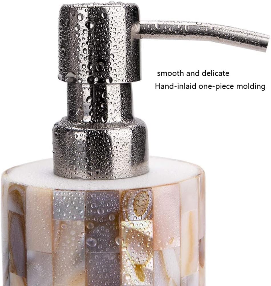 Vanity Bathroom Decor, European Bathroom Accessories Set Shell Resin Bath Supplies Soap Dispenser Toothbrush Cup Holder Housewarming Gift(6pcs)