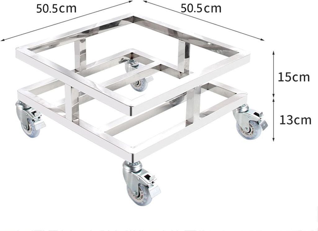 Heavy-Duty Dolly Cart with Stainless Steel Base & Wheels - Ideal for Plant Pots, Fryer Grease Buckets, Car Wash Supplies, and Home Use - Durable Rolling Platform
