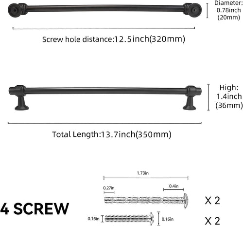 10 Pack 12-3/5 inch(320mm) Matte Black Kitchen Cabinet Handles Cabinet Pulls Black Drawer Pulls Kitchen Cabinet Hardware Handles Drawer Pulls Dresser Handles