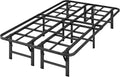ZIYOO Twin Folding Bed Frames, 16 Inch High Heavy Duty Mattress Foundation, Metal Platform Bed Frame Twin, No Box Spring Needed, Qiuck Assembly, Noise Free, Black