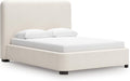 Signature Design by Ashley Brandinlane Casual Queen Upholstered Bed, Foundation/Box Spring Required, Nuvella Cleanable Performance Fabric, 54.63' High, Beige