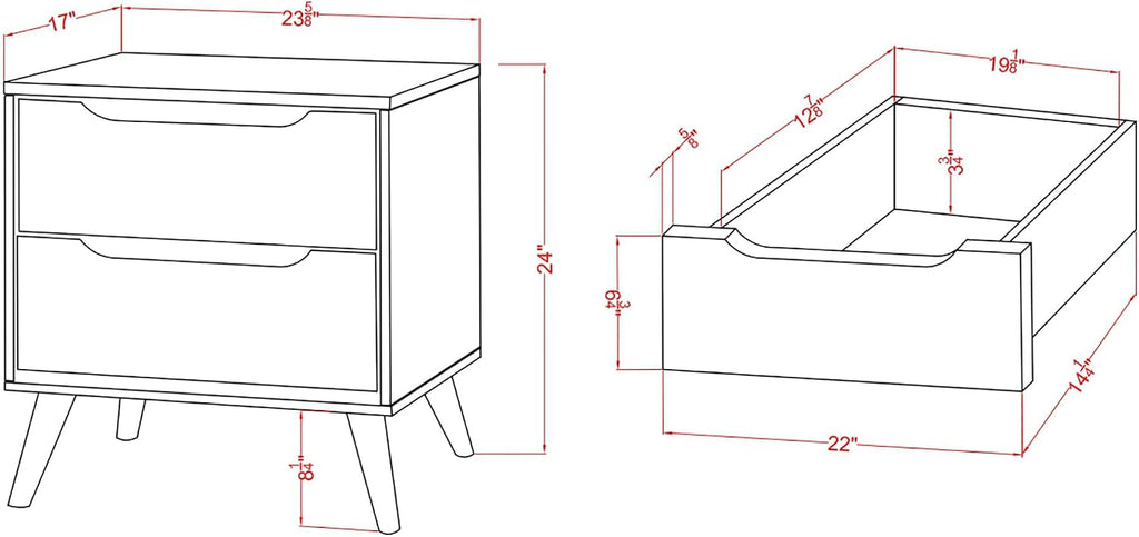 Furniture of America FOA Belkor 2-Piece White Solid Wood Bedroom Set - King + Nightstand