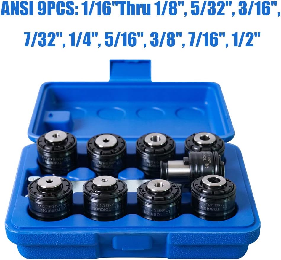 US Stock M3-M16 Electric Tapping Machine Tapper Tapping Arm Universal 360 Degree 9PCS ANSI Collets Included