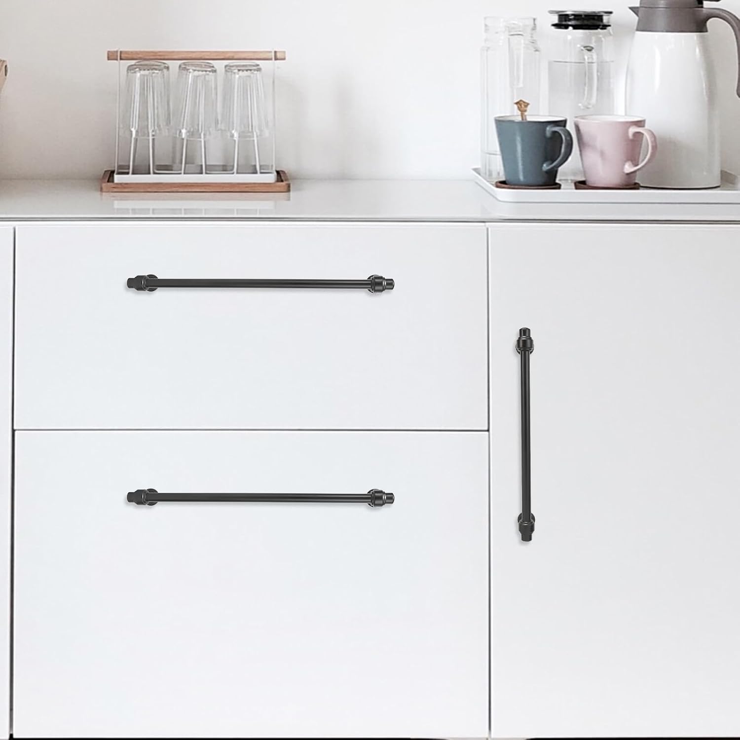 10 Pack 12-3/5 inch(320mm) Matte Black Kitchen Cabinet Handles Cabinet Pulls Black Drawer Pulls Kitchen Cabinet Hardware Handles Drawer Pulls Dresser Handles