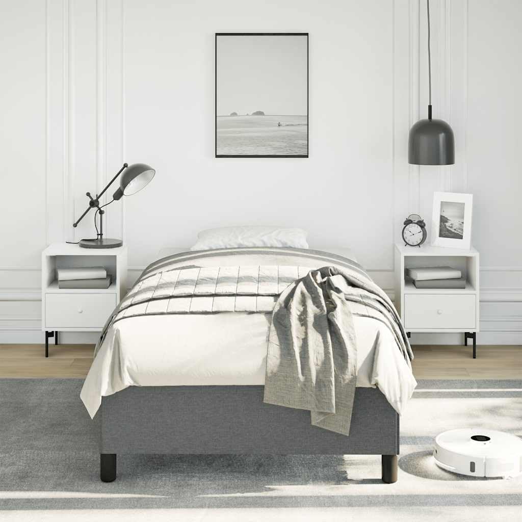 Dark Gray Twin Bed Frame with Polyester Upholstery, Plywood and Engineered Wood Construction, Modern Sleek Design for Bedroom, Durable Support and Easy Maintenance, 4-Piece