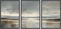 SIGNWIN Framed Canvas Print Wall Art Set Neutral Coastal Horizon Landscape Minimalist Seascape and Sky Illustrations Modern Art Decorative Rustic for Living Room, Bedroom, Office - 24'x36'x3 Black