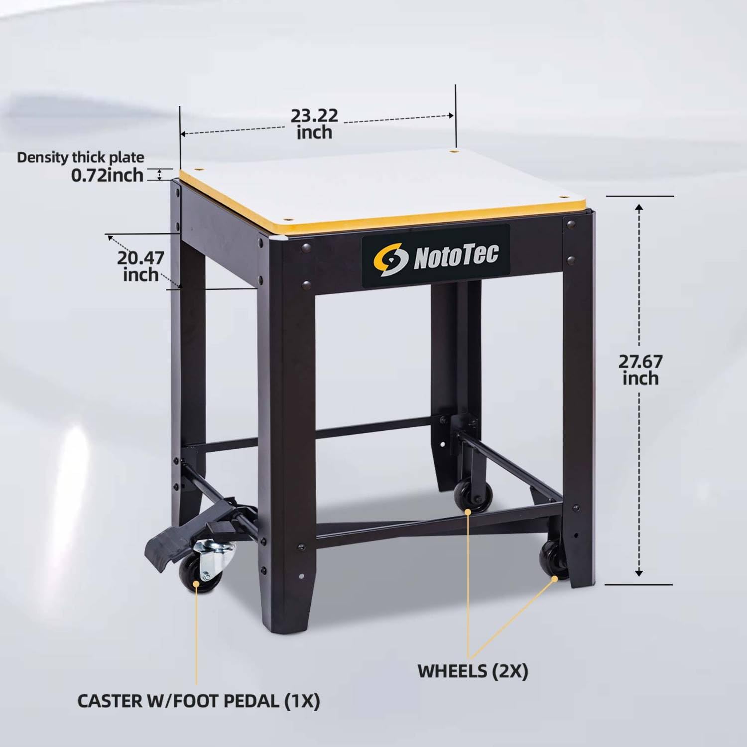 Rolling Planer Stand / Planer Cart with Pedal-Activated Wheels & Locking Base, Heavy-Duty Steel Work Stand, 380 lb Capacity, Mobile Stand for Benchtop Planers, Jointers, Bandsaws & Drill Press | 29206U01